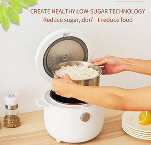 2L Low-Sugar Electric Rice Cooker – Stainless Steel Multi-Cooker with 24H Preset & 4 Menus