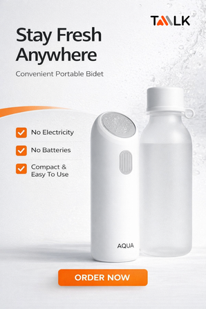 AQUA Premium Portable Travel Bidet – USB-C Rechargeable Bidet with Dual Spray Modes, IPX7 Waterproof & Adjustable Pressure